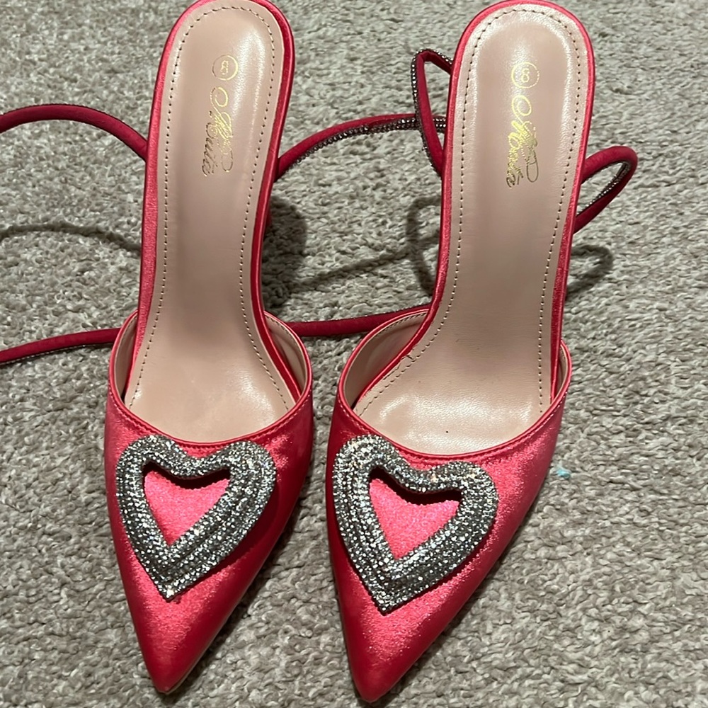 Pink Heart Bling Heels